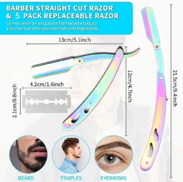 Navaja De Afeitar Porta Navaja Barbero 10 Navajas