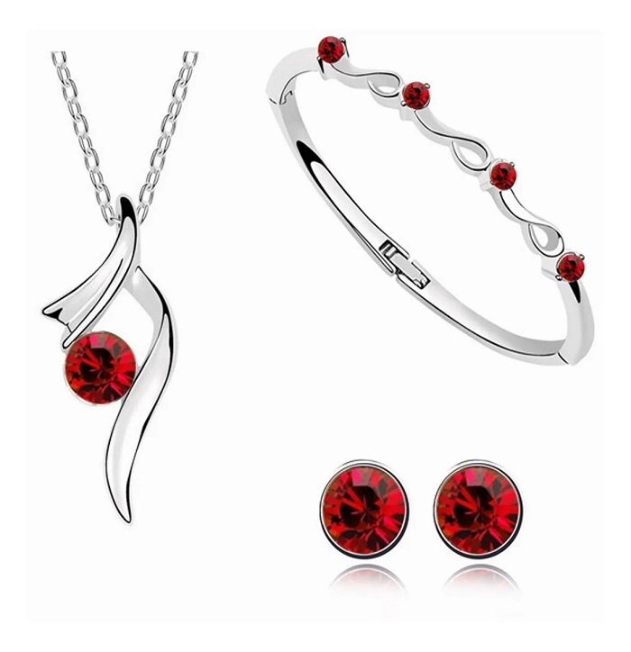 Conjunto De Joyas Para Mujer Roja