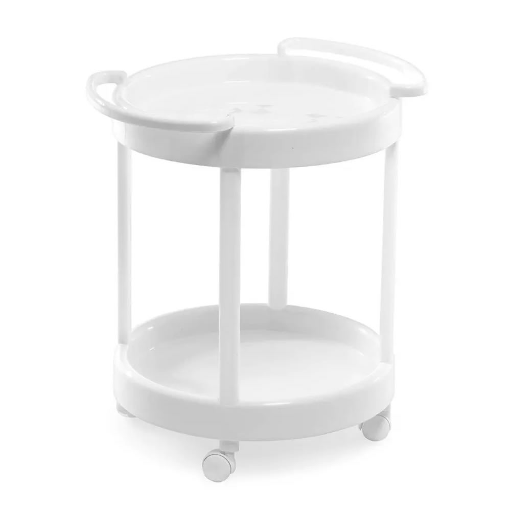 Mesita Redonda Con Ruedas Italhome Bino - Blanco