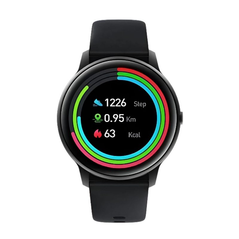 Smartwatch Imilab KW66 Smart Watch 1.28" caja 45.3mm de aleación de zinc black, malla black de silicona