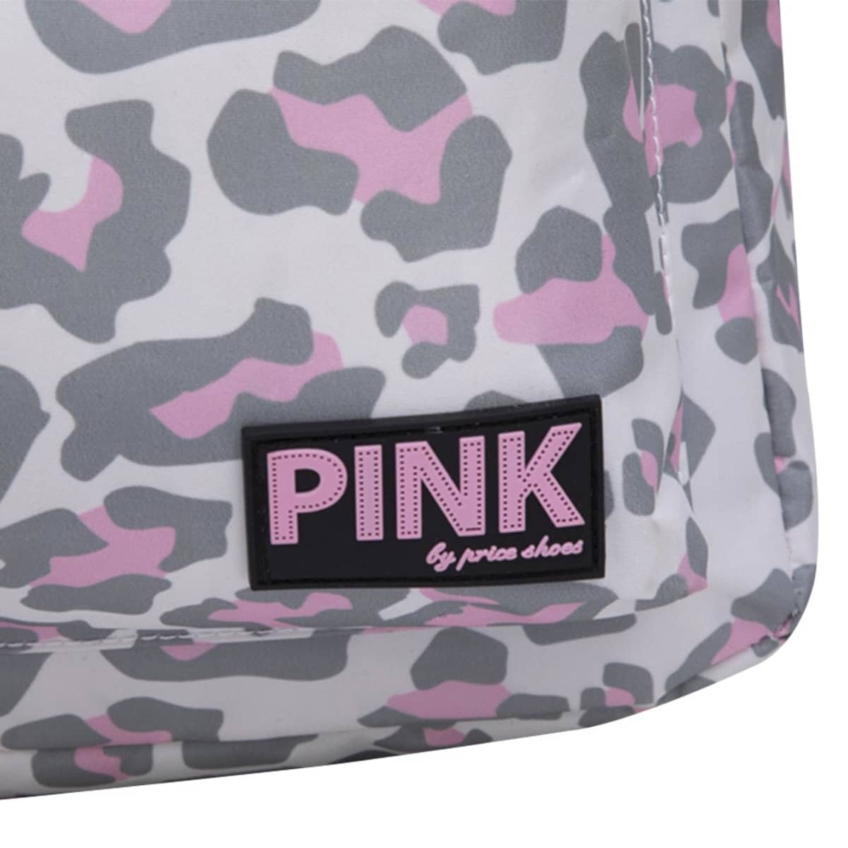 Mochila Backpack Pink By Price Shoes color Gris con Rosa Animal Print para Mujer N305 872497