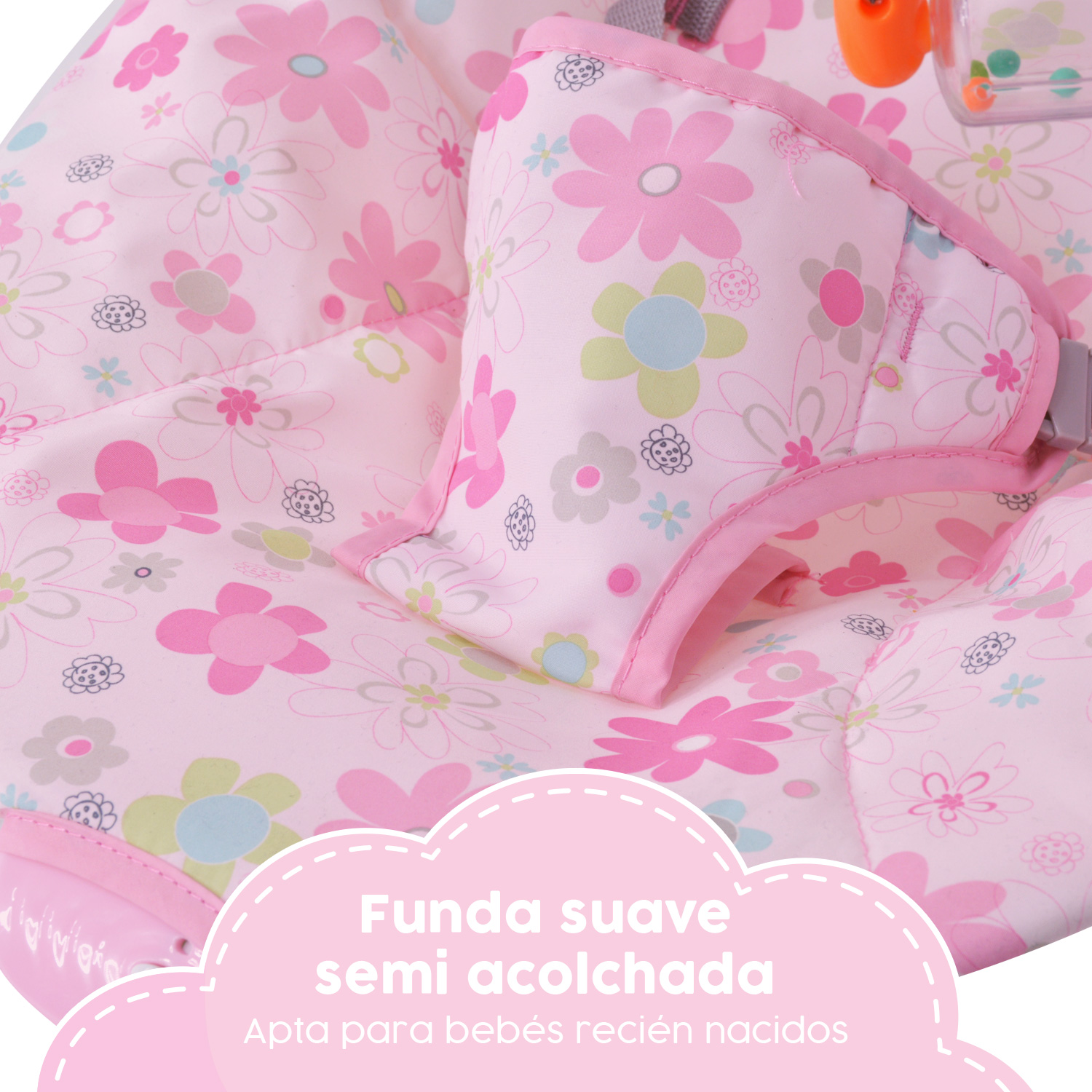Bouncer Rosa Silla Mecedora Vibradora Para Bebe Portatil Juguetes