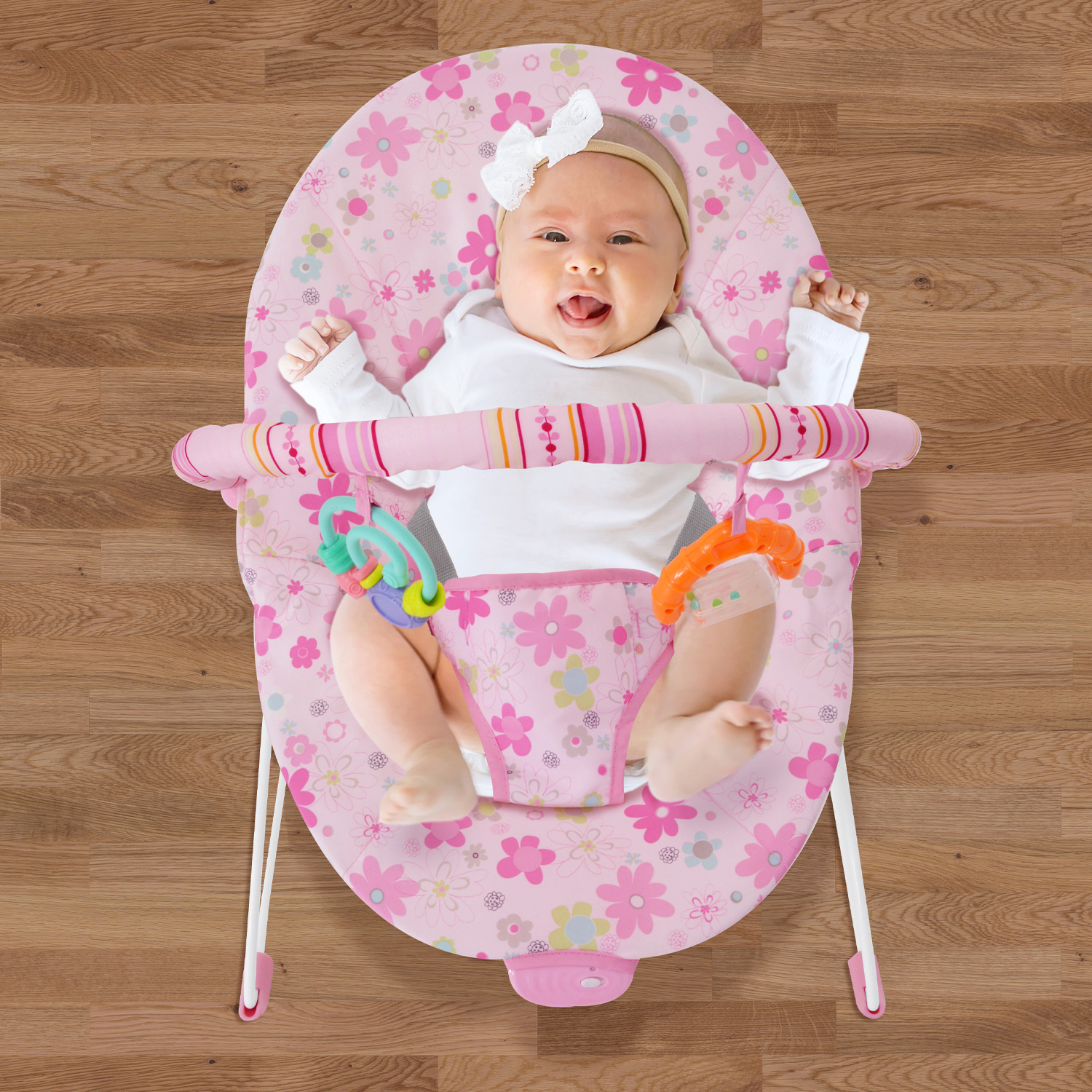 Bouncer Rosa Silla Mecedora Vibradora Para Bebe Portatil Juguetes