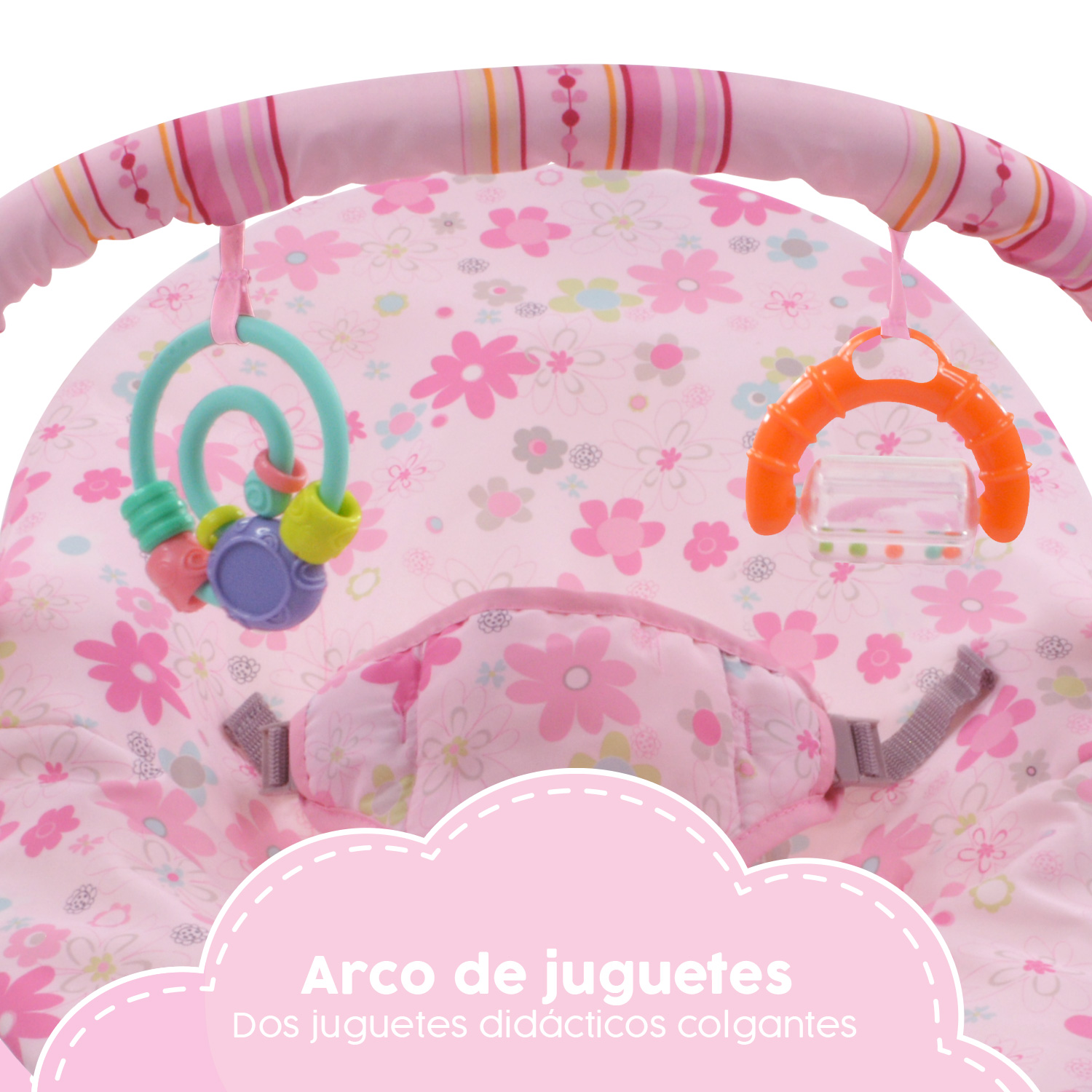 Bouncer Rosa Silla Mecedora Vibradora Para Bebe Portatil Juguetes