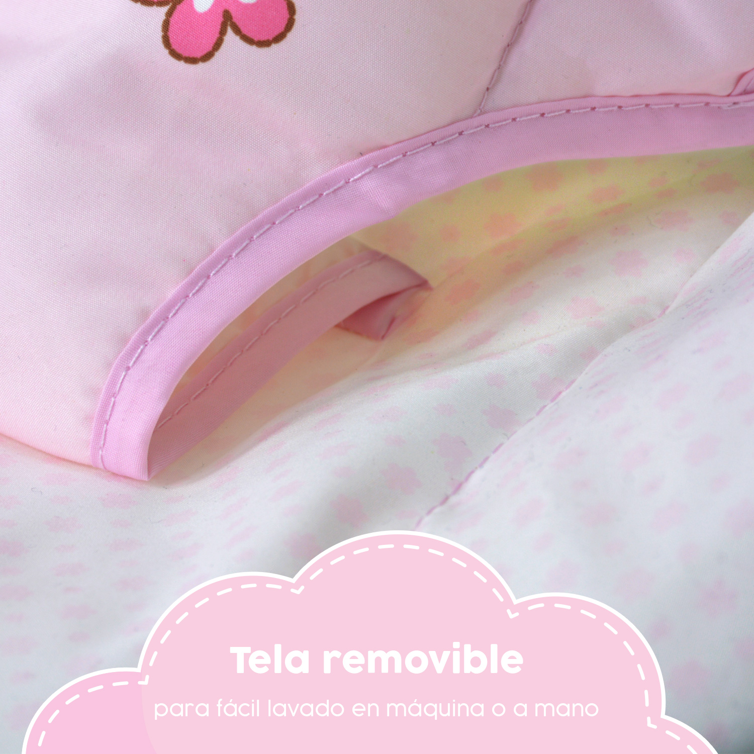 Bouncer Rosa/Verde Silla Mecedora Vibradora Para Bebe Portatil Juguetes