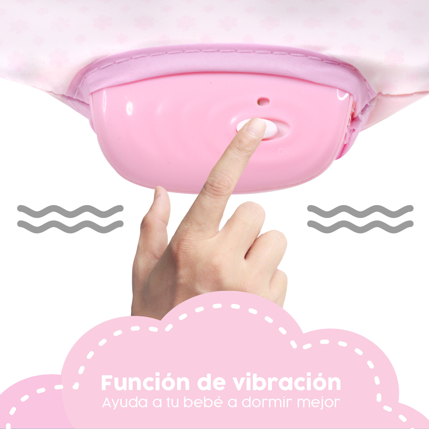 Bouncer Rosa/Verde Silla Mecedora Vibradora Para Bebe Portatil Juguetes