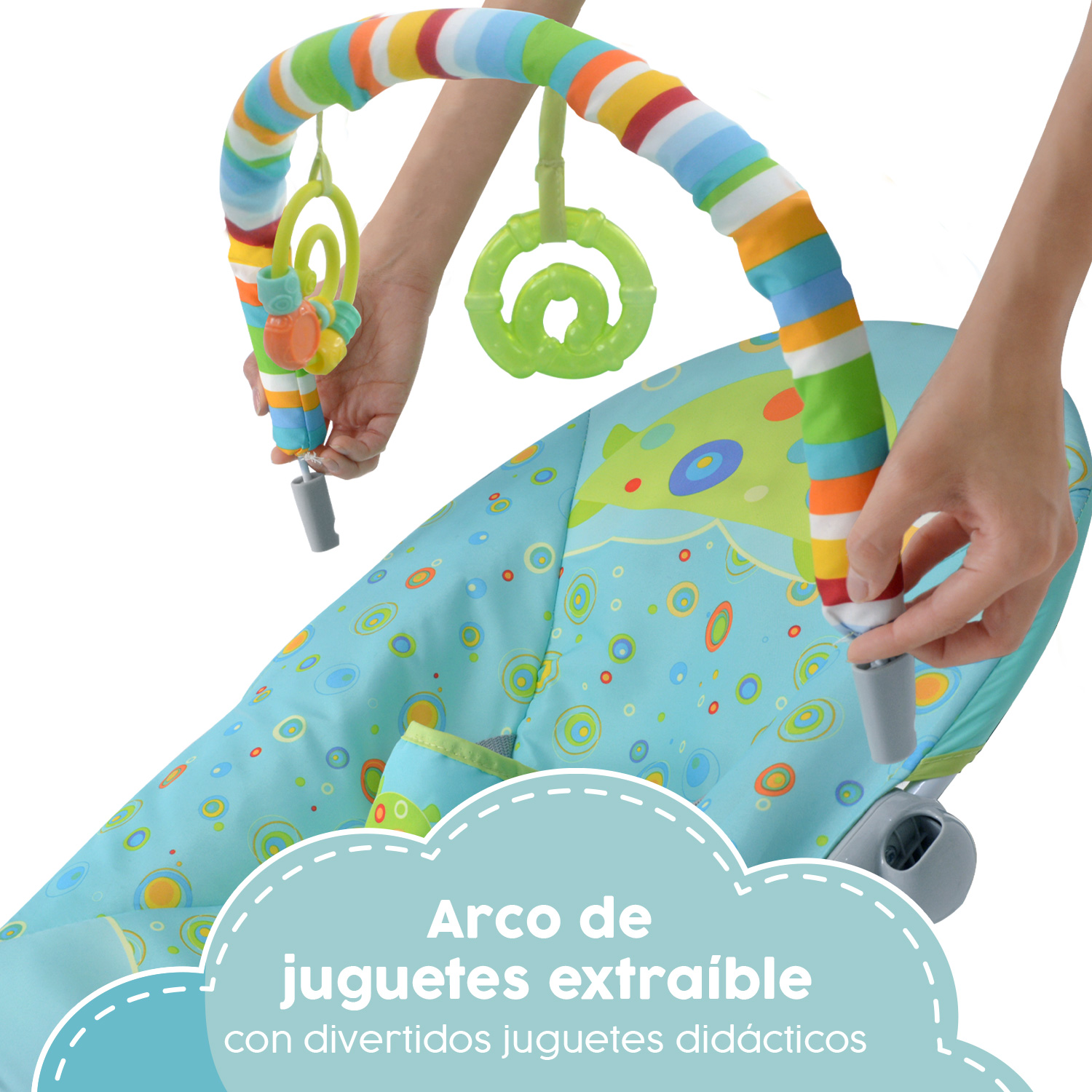 Bouncer Azul Silla Mecedora Vibradora Para Bebe Portatil Juguetes