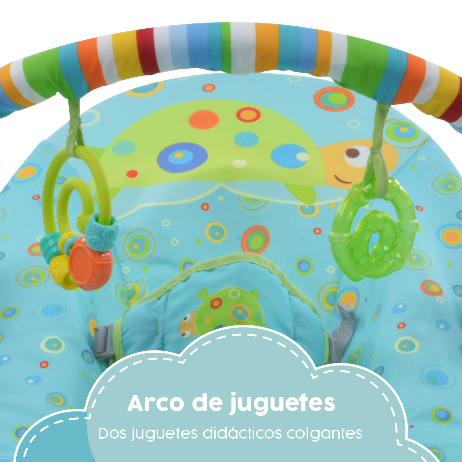 Bouncer Azul Silla Mecedora Vibradora Para Bebe Portatil Juguetes