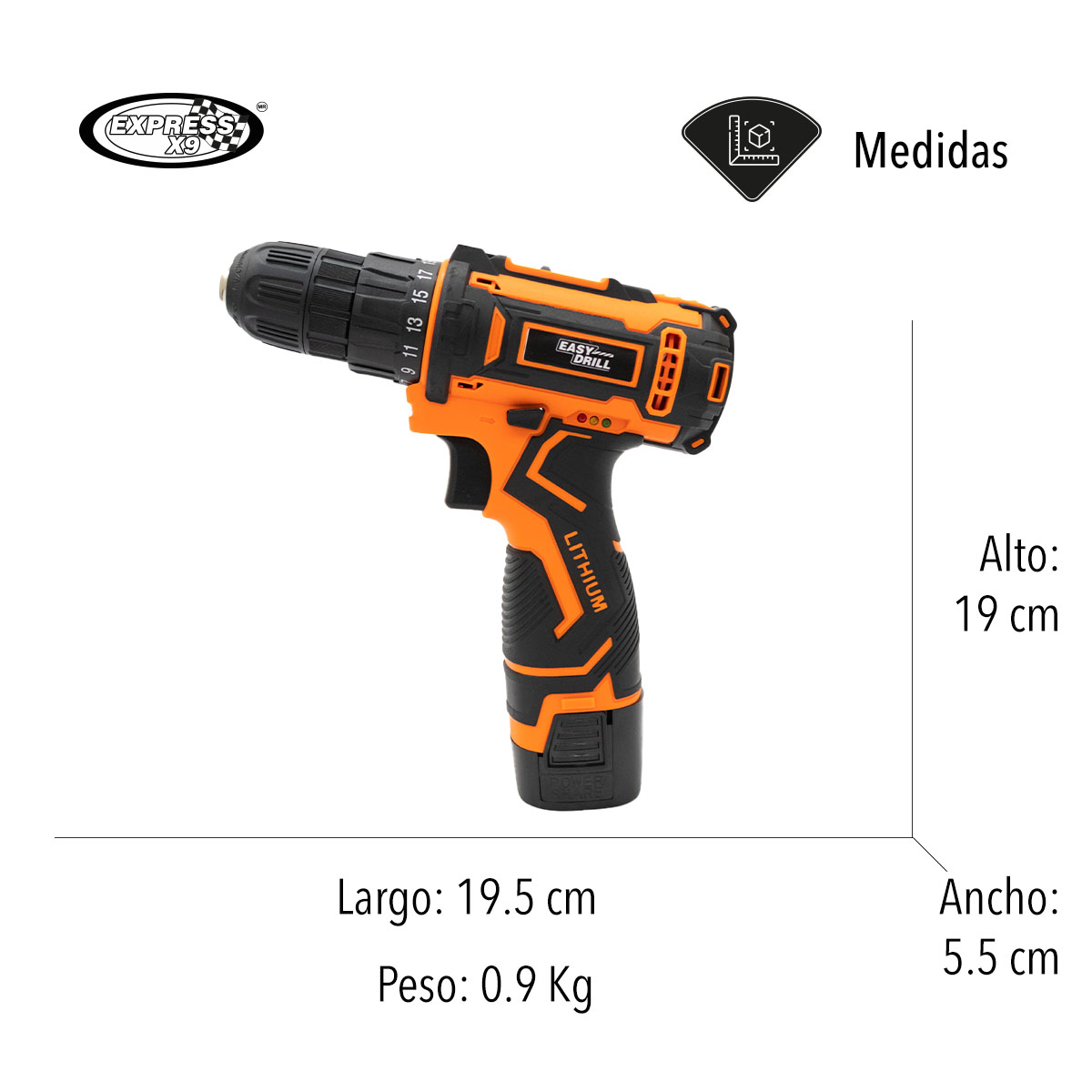 Taladro Atornillador Inalambrico 16.8v Recargable Eléctrico