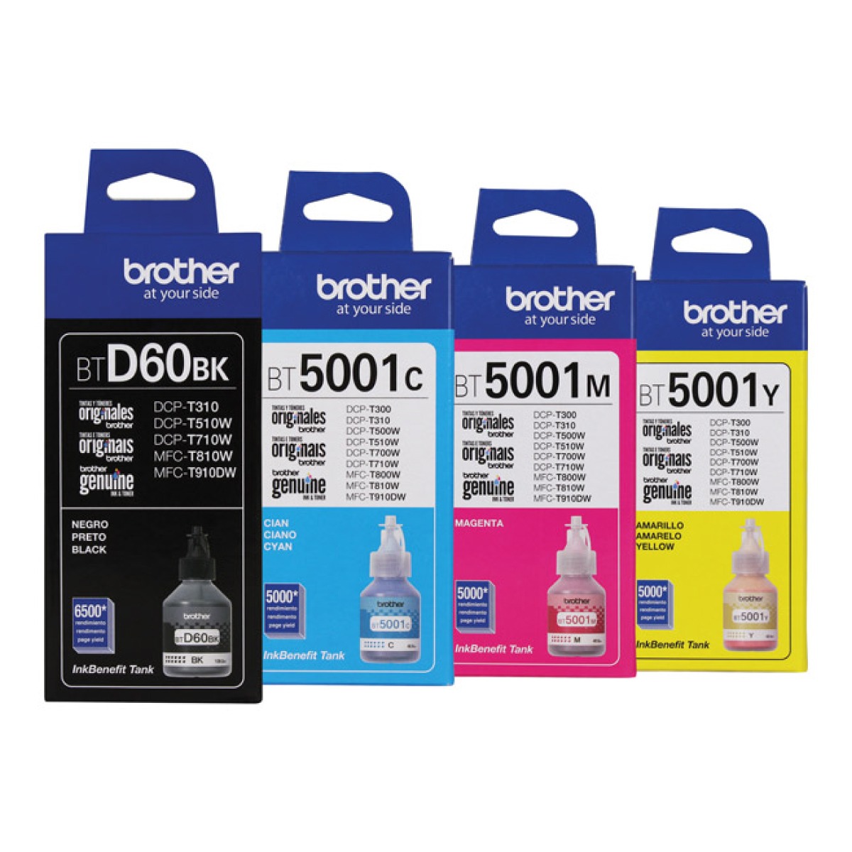Kit De 4 Tintas Originales Brother btd60k/bt5001m/bt5001y/bt5001c