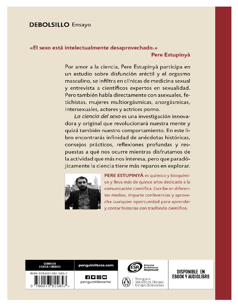 S=ex². La ciencia del sexo Autor Pere Estupinyà