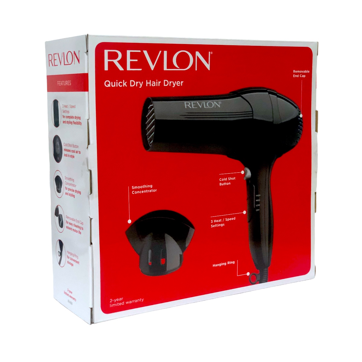 Secadora Revlon Semi Profesional Alámbrica Secado Rápido Con Concentrador 