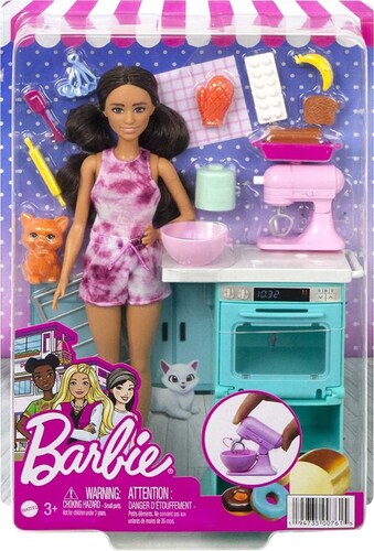 Barbie Set de Repostería con Muñeca y Mascotas