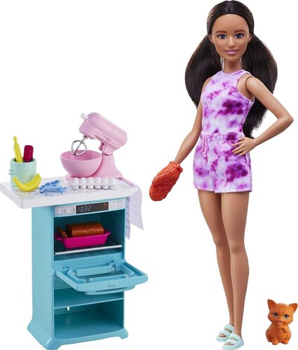 Barbie Set de Repostería con Muñeca y Mascotas