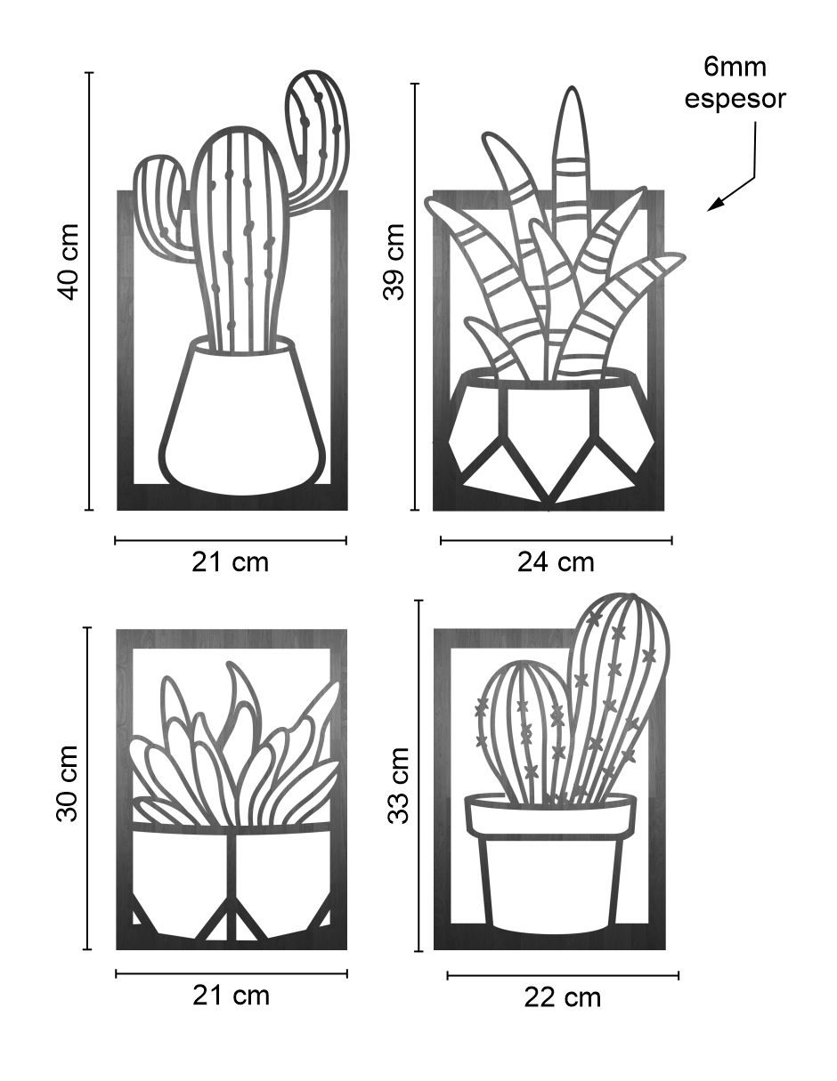 CUADRO DECORATIVO FLORERO MDF 6MM