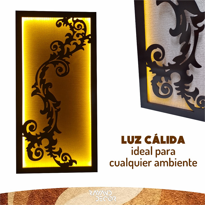 CUADRO DECORATIVO CABECERA LED FLOTANTE CHOCOLATE