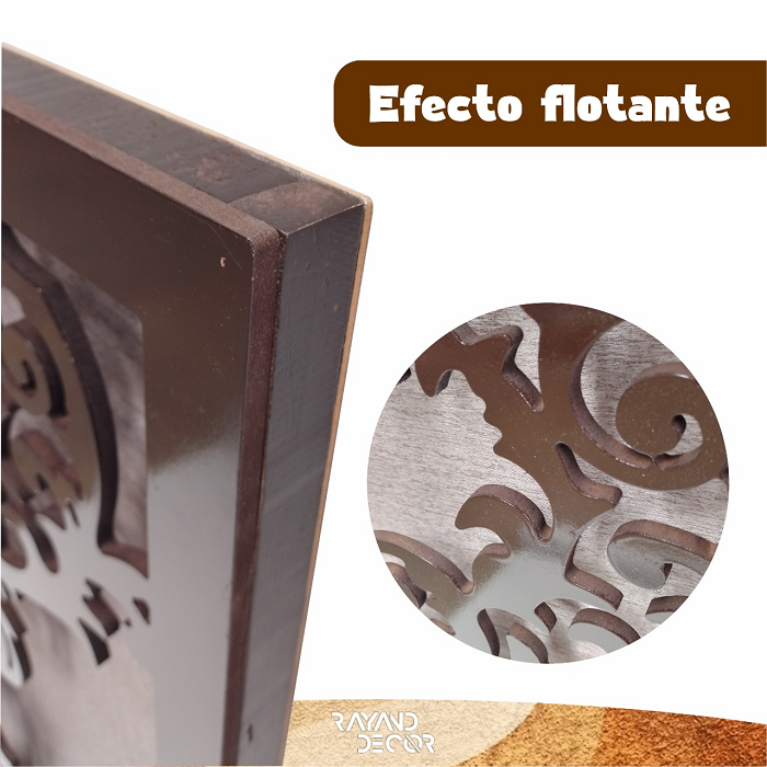 CUADRO DECORATIVO CABECERA LED FLOTANTE CHOCOLATE