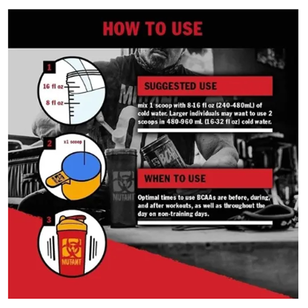 Pre Entrenador Aminoácidos Bcaa 9.7 Mutant 30 Servicios 348 Grs Sabor Ponche De Frutas Gym Time