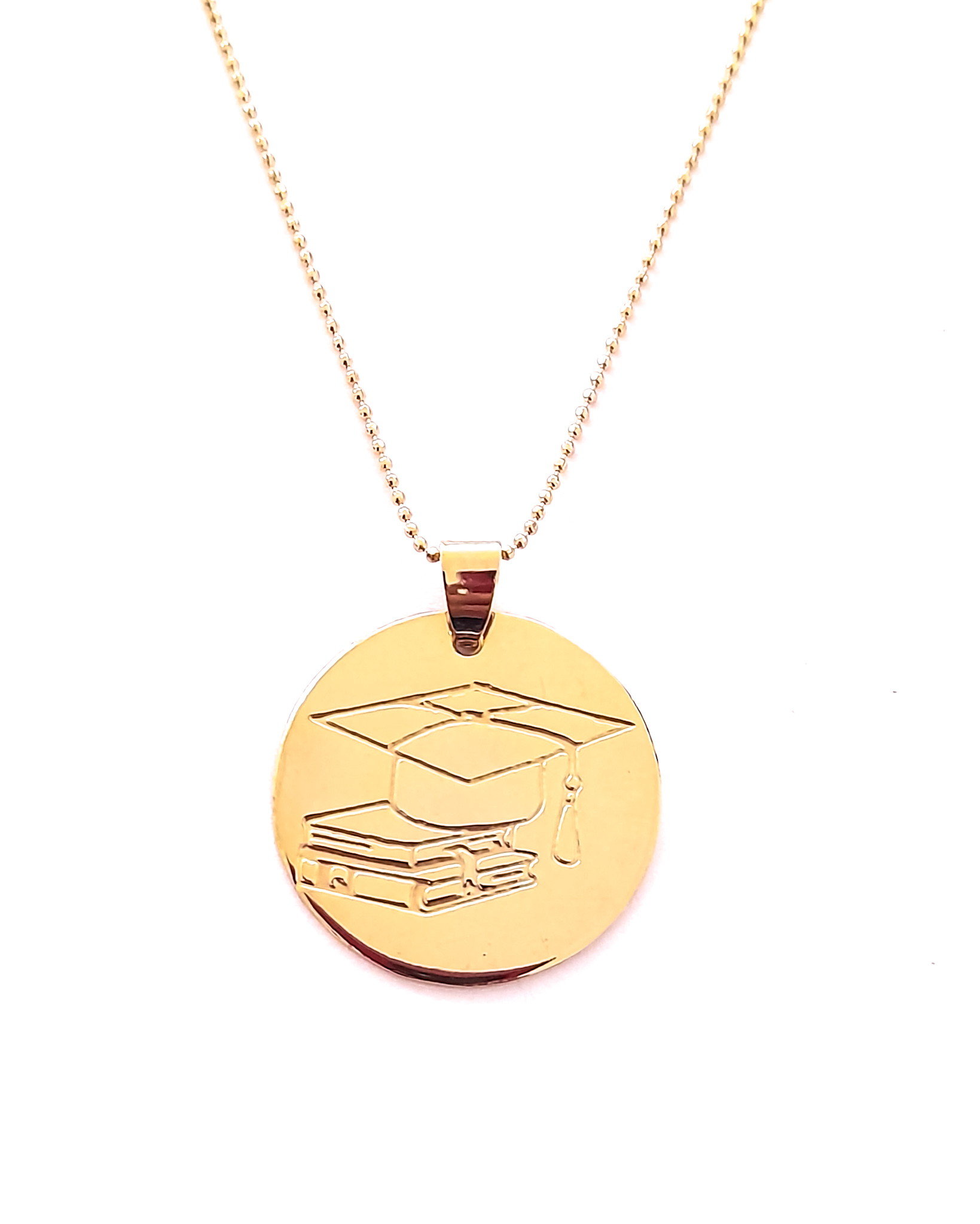 Collar Graduación Birrete Y Libros Medalla Chapa De Oro 18 Kilates