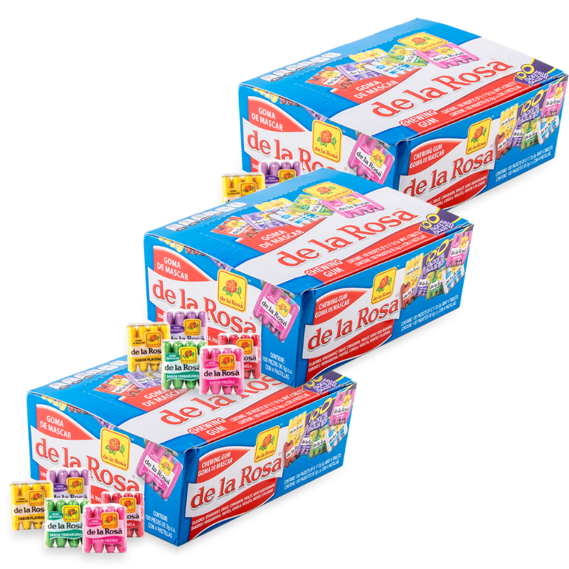 Paquete 4 Chicles Cuatro pastillas 100 piezas c/u