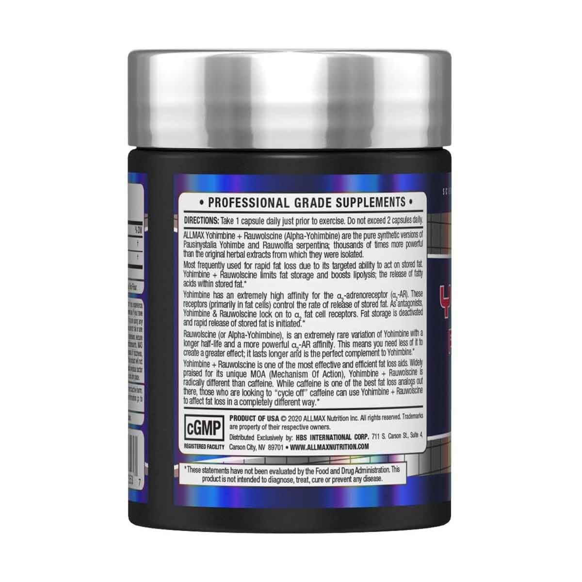 AllMax Yohimbine + Rauwolscine 60 caps..