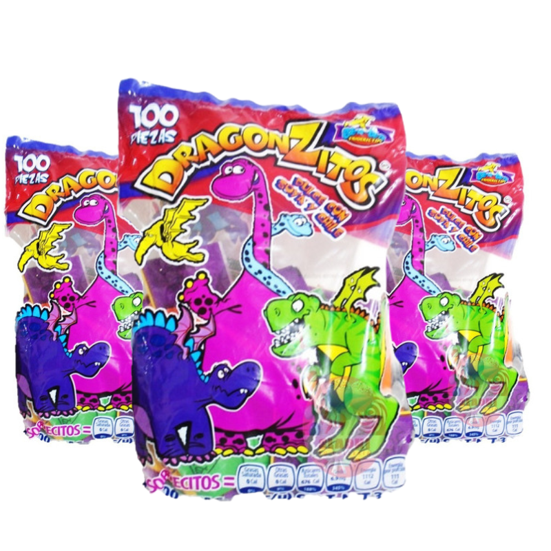 Paquete 5 Chilitos Dragoncitos 100 piezas c/u