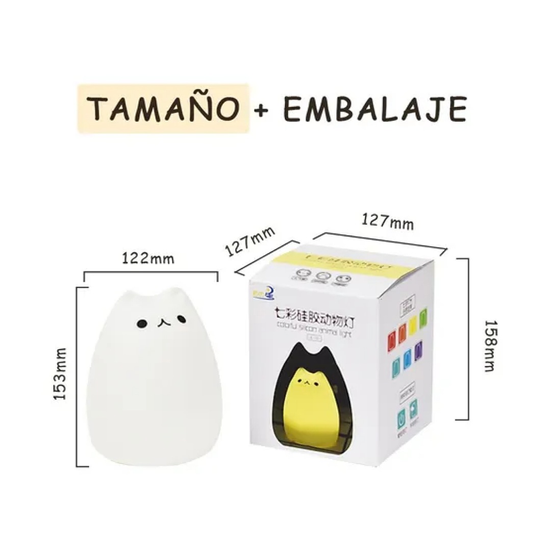 7 Colores Lampara Luz Noche Led De Gato Para Bebes Y Niños