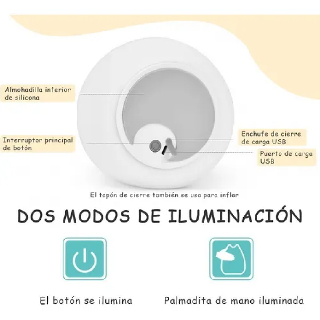 7 Colores Lampara Luz Noche Led De Gato Para Bebes Y Niños