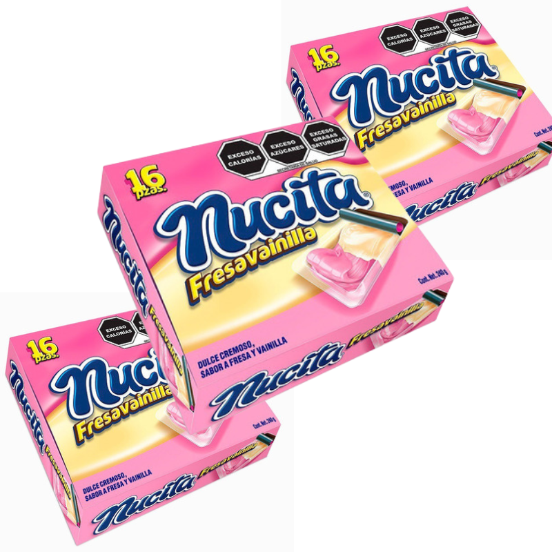 Paquete 6 Nucita Fresa Vainilla 16 piezas c/u