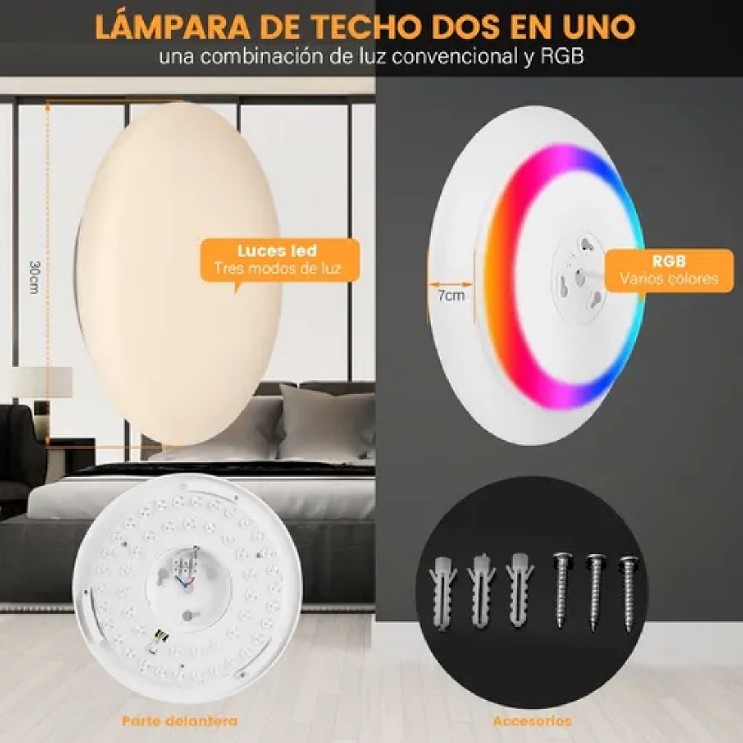 Lampara Wifi Inteligente 28w Techo Plafon Led 30cm Lámpara