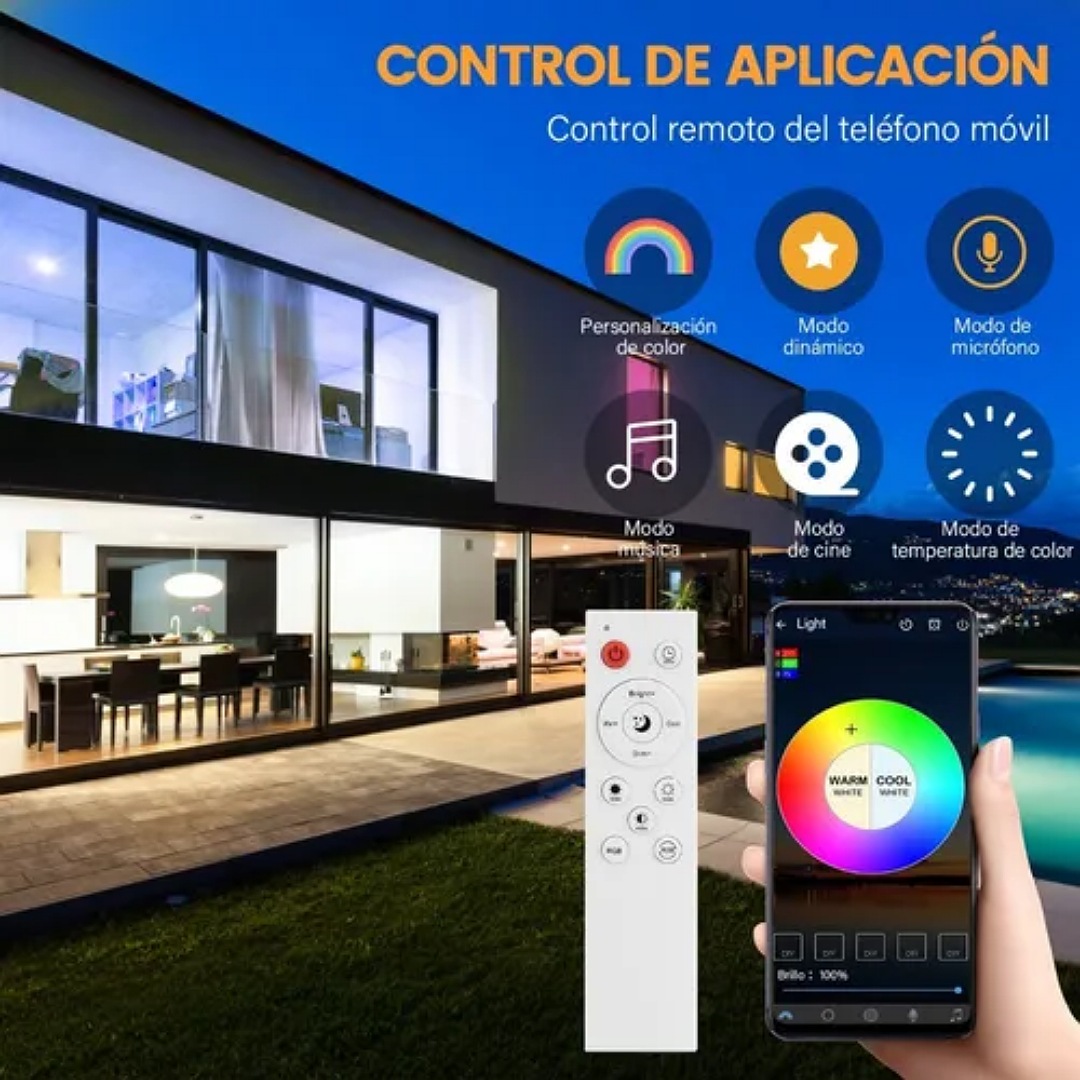 Lampara Wifi Inteligente 28w Techo Plafon Led 30cm Lámpara