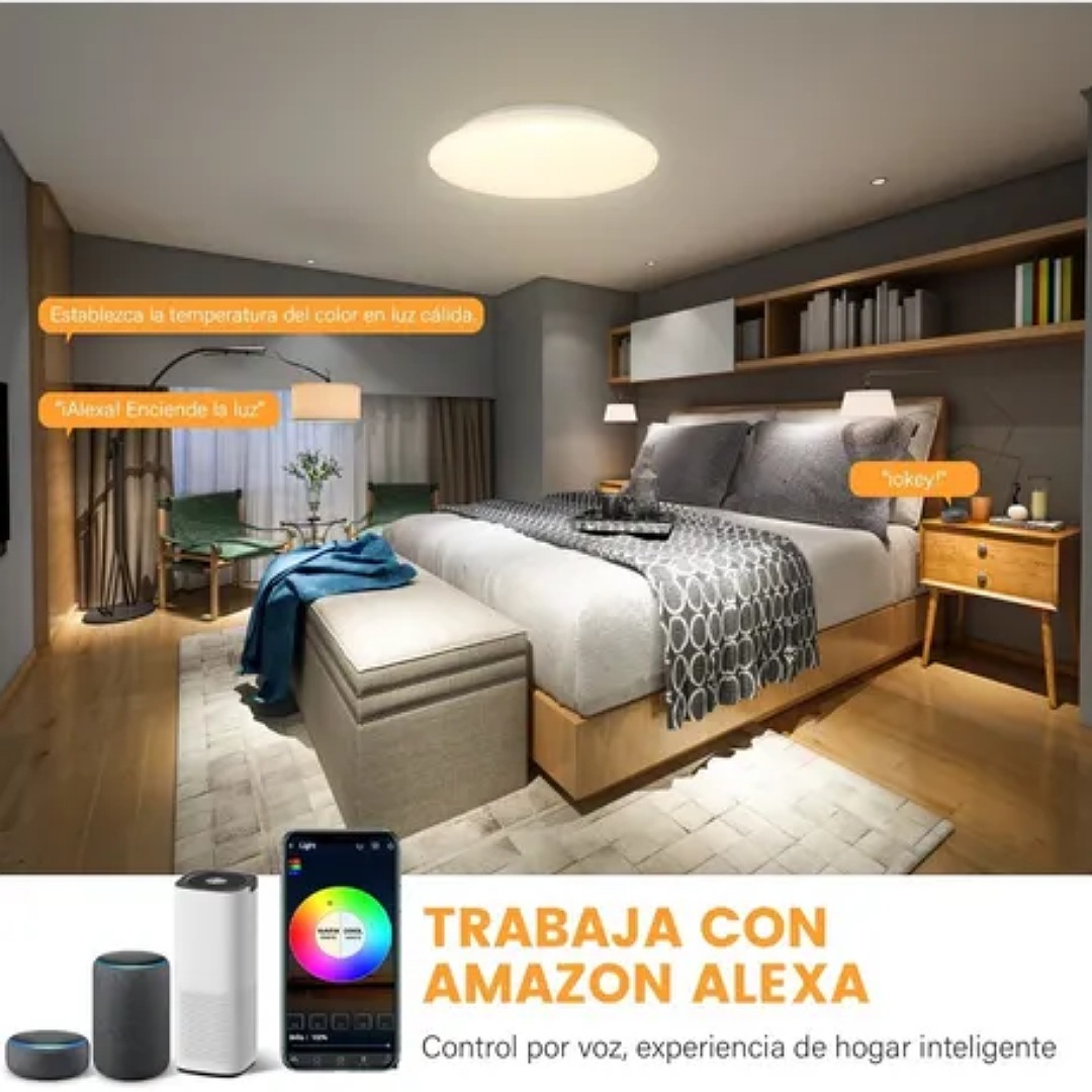 Lampara Wifi Inteligente 28w Techo Plafon Led 30cm Lámpara