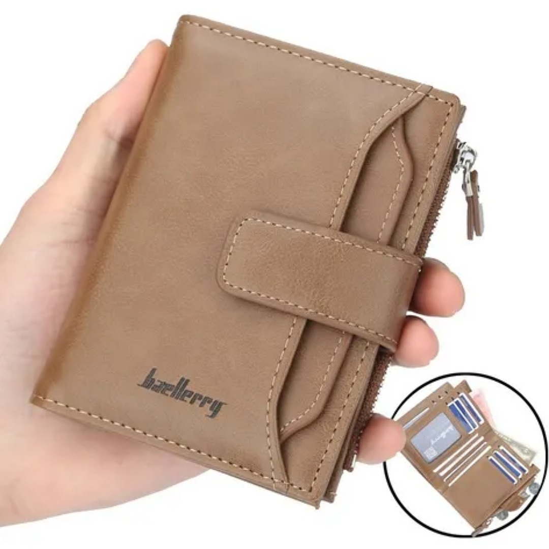 Cartera Baellerry De Cuero Con Monedero Cierre Para Hombre