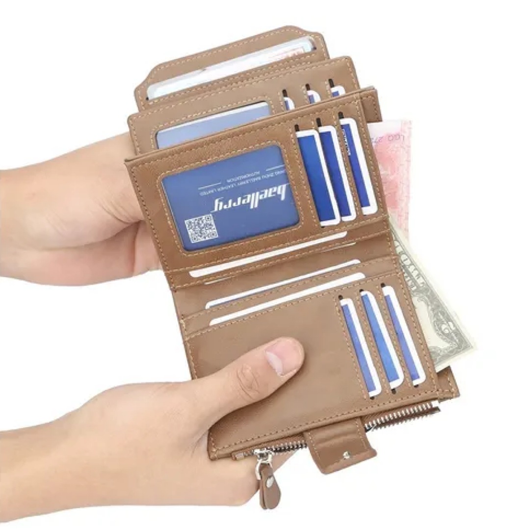 Cartera Baellerry De Cuero Con Monedero Cierre Para Hombre