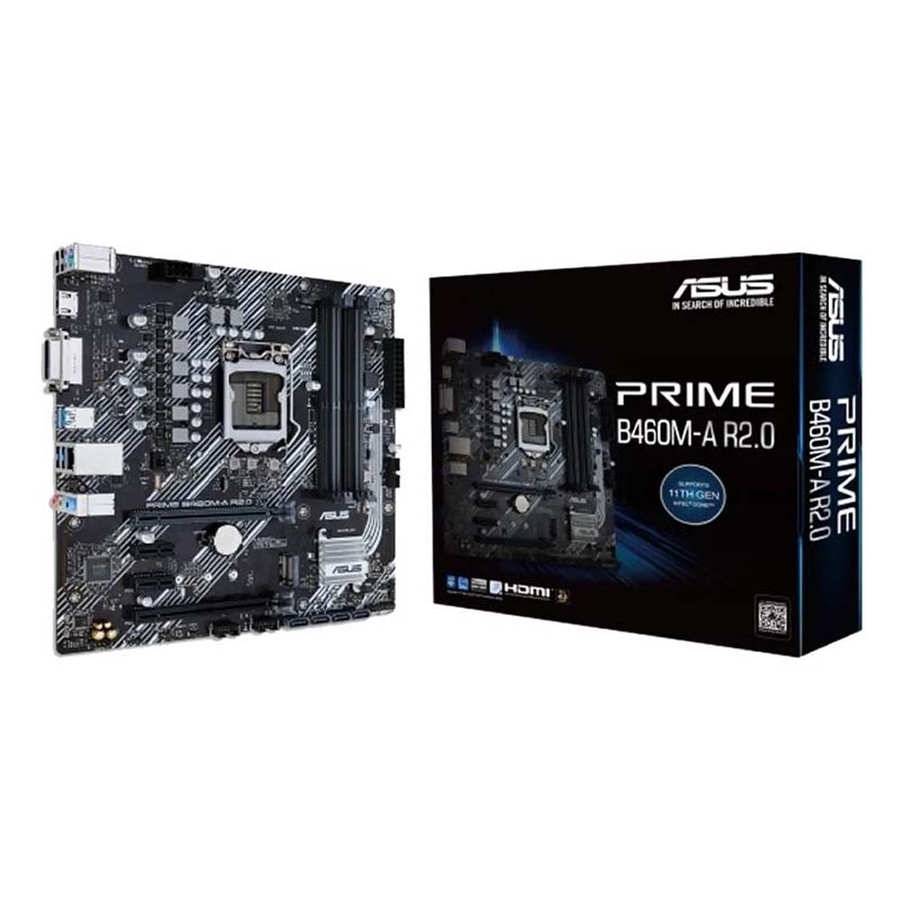 MOTHER BOARD ASUS PRIME B460M-A R2.0 LGA1200 DDR4 HDMI DVI MATX