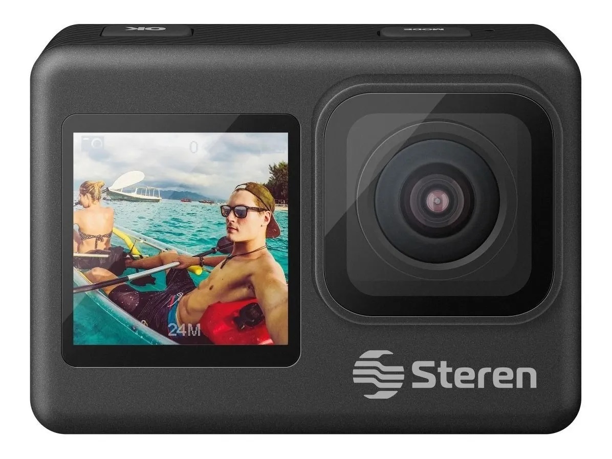 CÁMARA DEPORTIVA STEREN WIFI DOBLE PANTALLA + MICROSD 64GB
