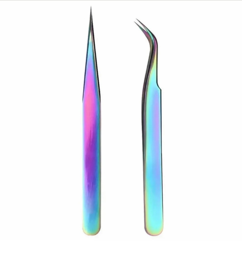 Pinzas recta y curva para pestañas 1x1