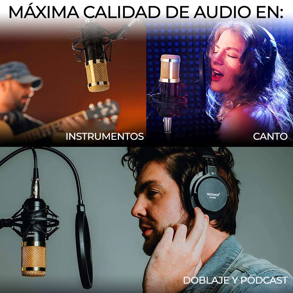 Kit Profesional Microfono Condensador Grabación Estudio ktv