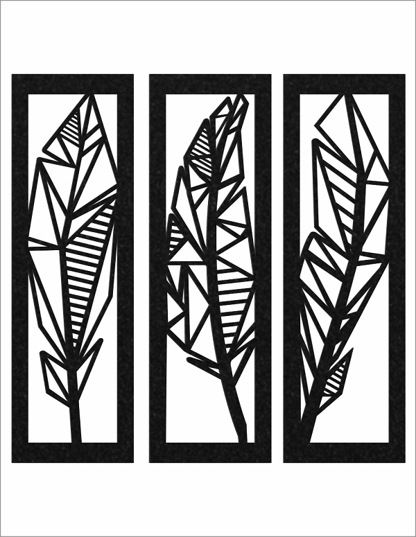 Cuadro Decorativo Plumas MDF 6MM