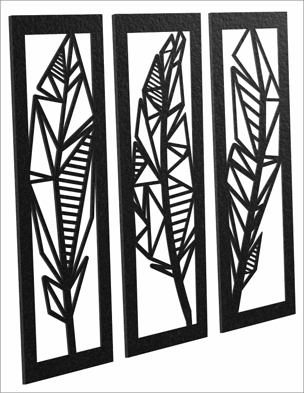 Cuadro Decorativo Plumas MDF 6MM