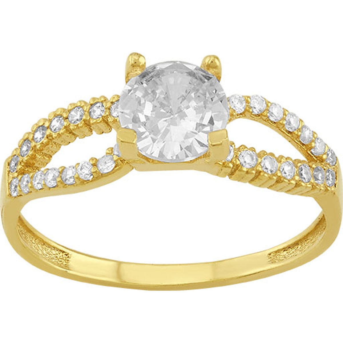 Anillo Solitario Infinito Con Zirconia Elaborado En Oro De 10k + Regalo