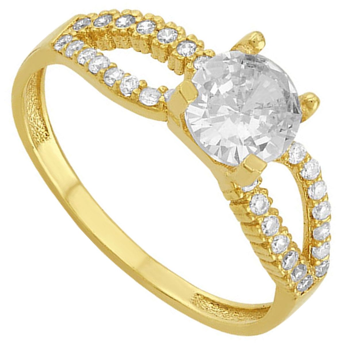 Anillo Solitario Infinito Con Zirconia Elaborado En Oro De 10k + Regalo