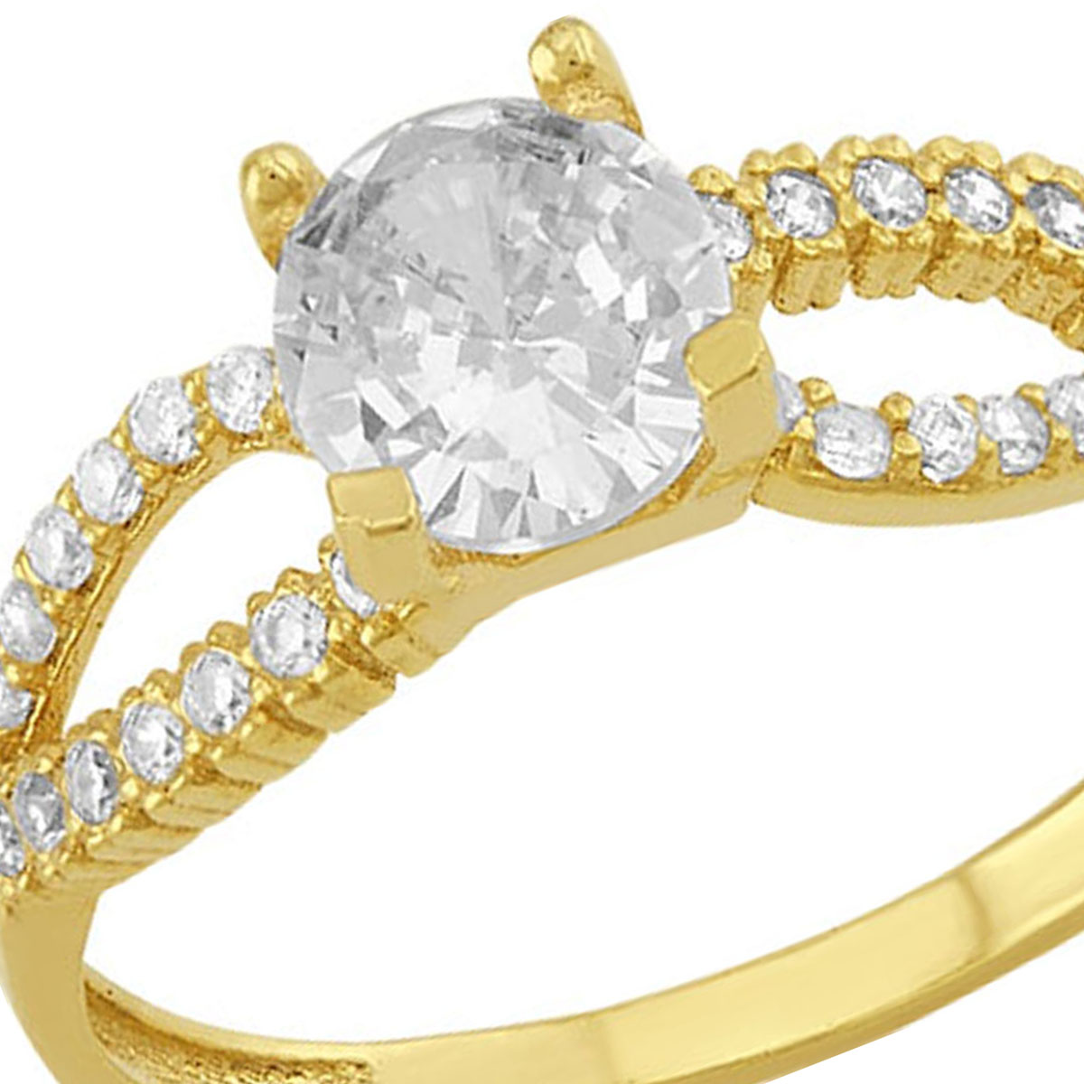 Anillo Solitario Infinito Con Zirconia Elaborado En Oro De 10k + Regalo