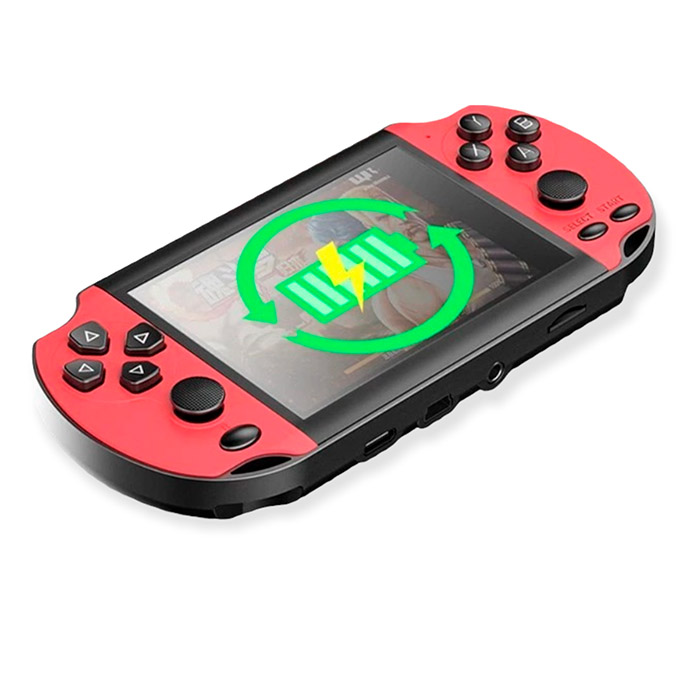 Consola Portátil X7 plus 5.1" con Multijuegos Arcade Retro Rojo