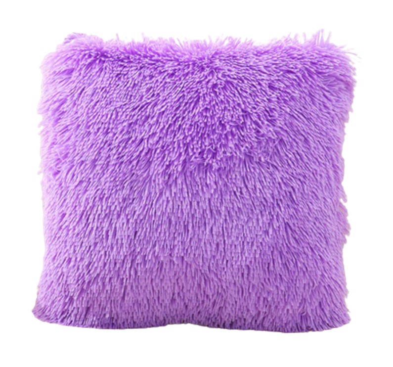 Funda De Cojín Decorativo Peluche Felpa Larga Extra Suave Violeta
