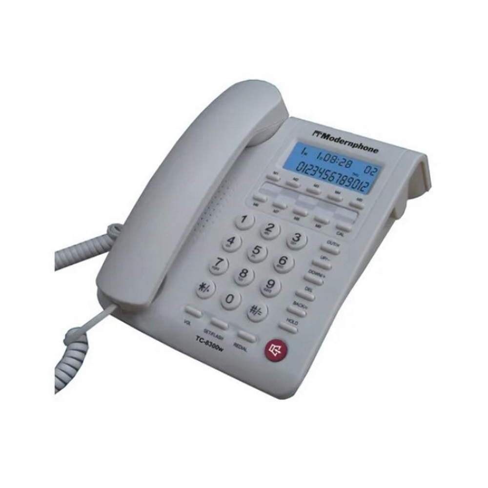 Teléfono Tc-8300w Modernphone Altavoz Id. Llamadas Blanco