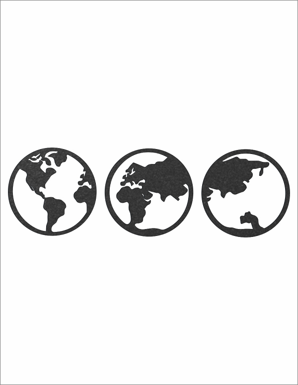 Cuadro Decorativo Mapamundi 6MM Negro 
