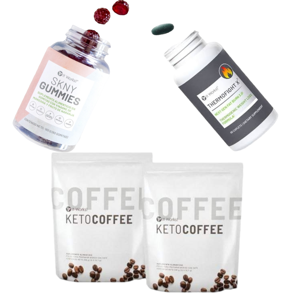 Kit -15kg Keto Coffe+Termofgith+Skny Gummies
