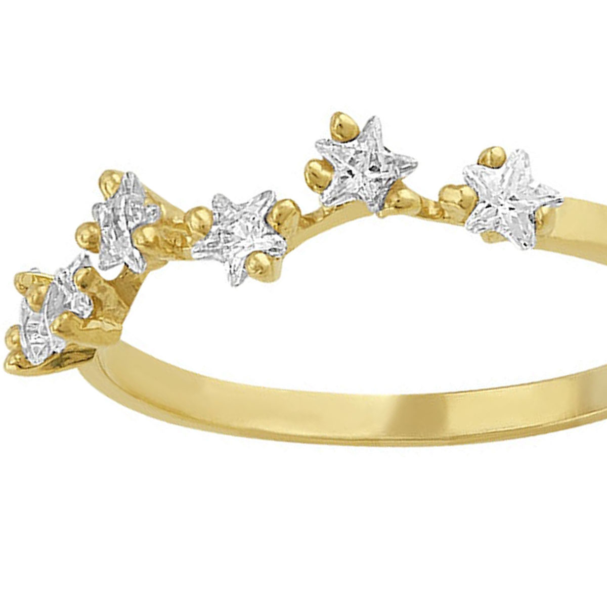 Anillo Churumbela Con Estrellas Elaborado En Oro De 10 K