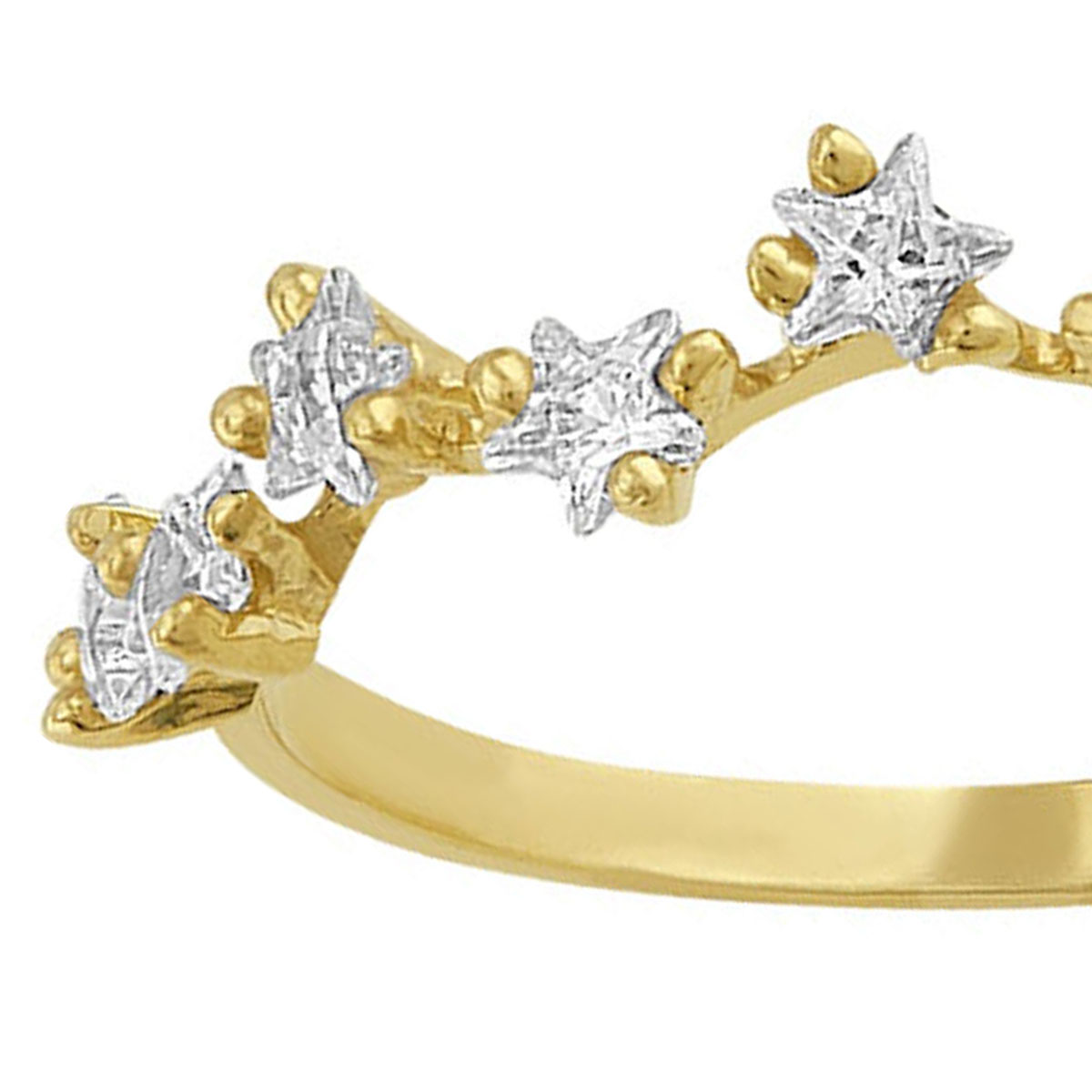 Anillo Churumbela Con Estrellas Elaborado En Oro De 10 K